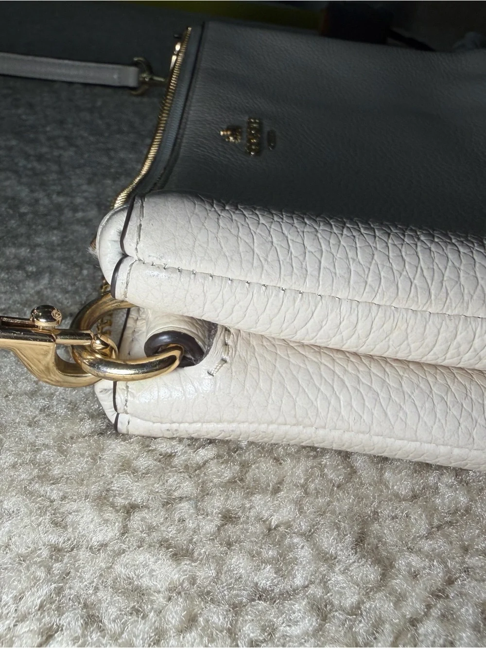 Coach Pebble Leather Lyla Crossbody Shoulder Purse Bag Clutch White F38173